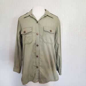 Current Elliott Khaki Green Long Sleeve Button Down Size 2